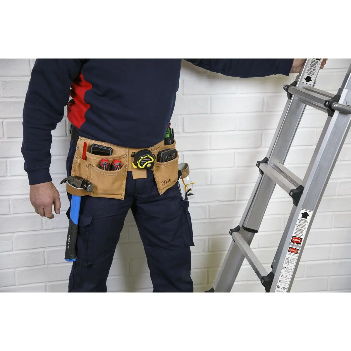 Sealey Double Pouch Leather Tool Belt - Image 2