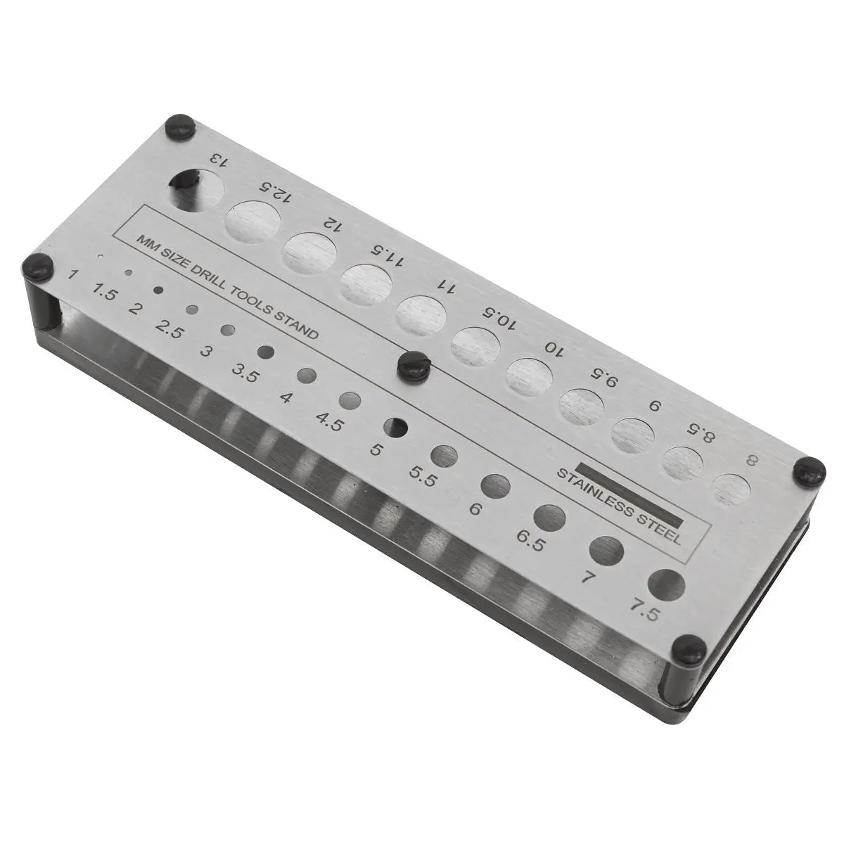 Sealey Drill Bit Stand Storage Organiser Metric Tool 1-13mm Stainless Steel - Image 2