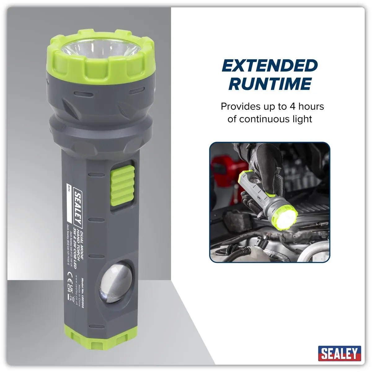 Sealey Dual Mode Hand Torch 3W & 2W COB LED - Image 9
