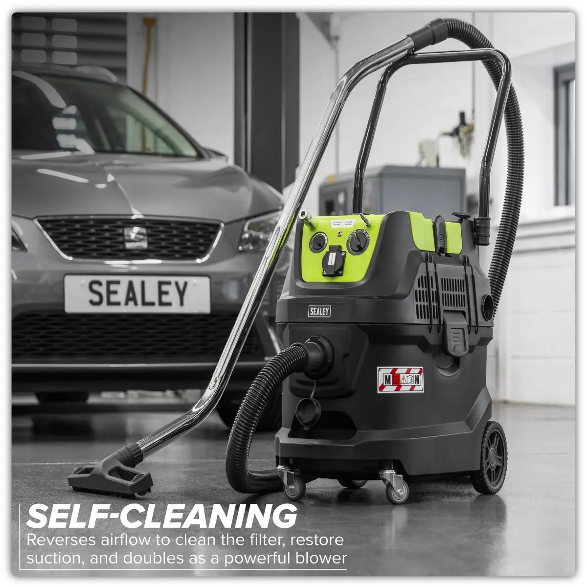 Sealey M Class Dust-Free Industrial Wet & Dry Vacuum Cleaner 40L with Autostart for Air/Electric Power Tools 1600W/230V - Image 3