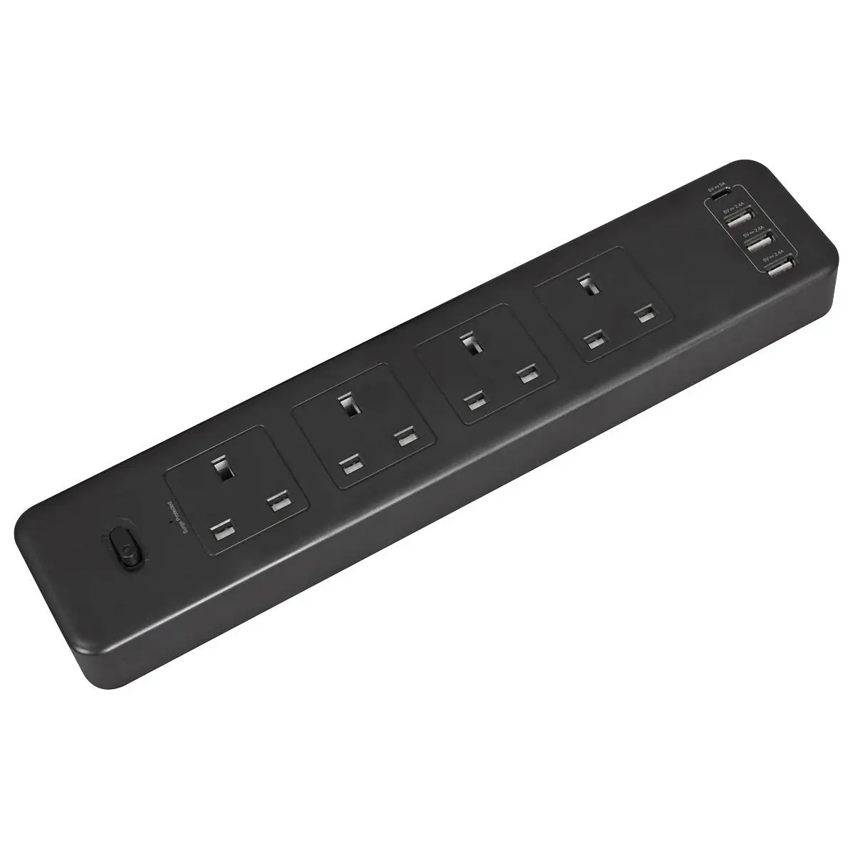 Sealey Extension Lead 2.6m with USB Ports - Black