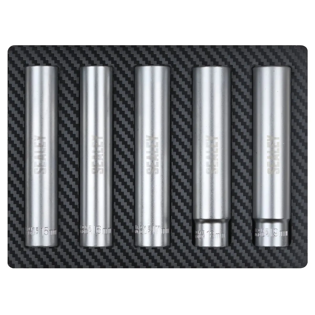 Sealey Extra-Deep Socket Set 1/2”Sq Drive 5pc - Image 2