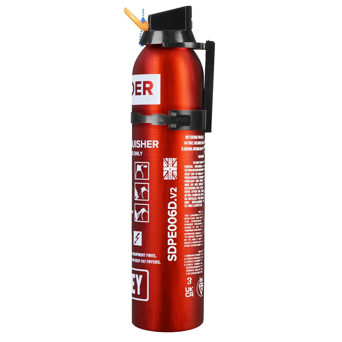 Sealey Fire Extinguisher 0.6kg Dry Powder - Disposable - Image 3