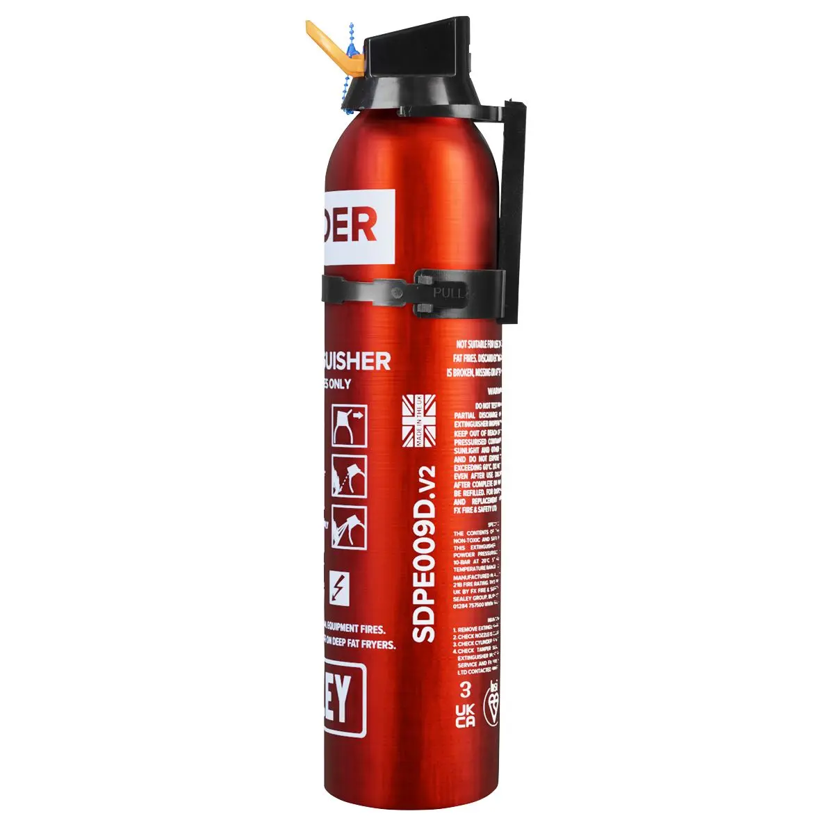Sealey Fire Extinguisher 0.95kg Dry Powder - Disposable - Image 3