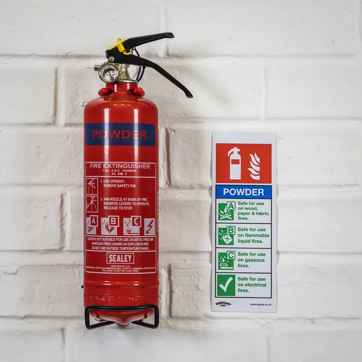 Sealey Fire Extinguisher 1kg Dry Powder - Image 4