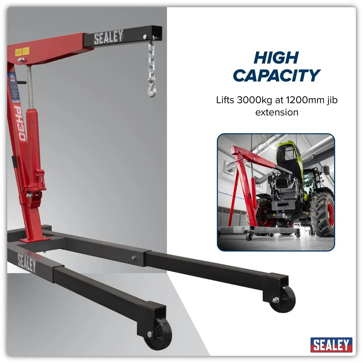 Sealey Fixed Frame Engine Crane with Extendable Legs 3 Tonne - Image 7