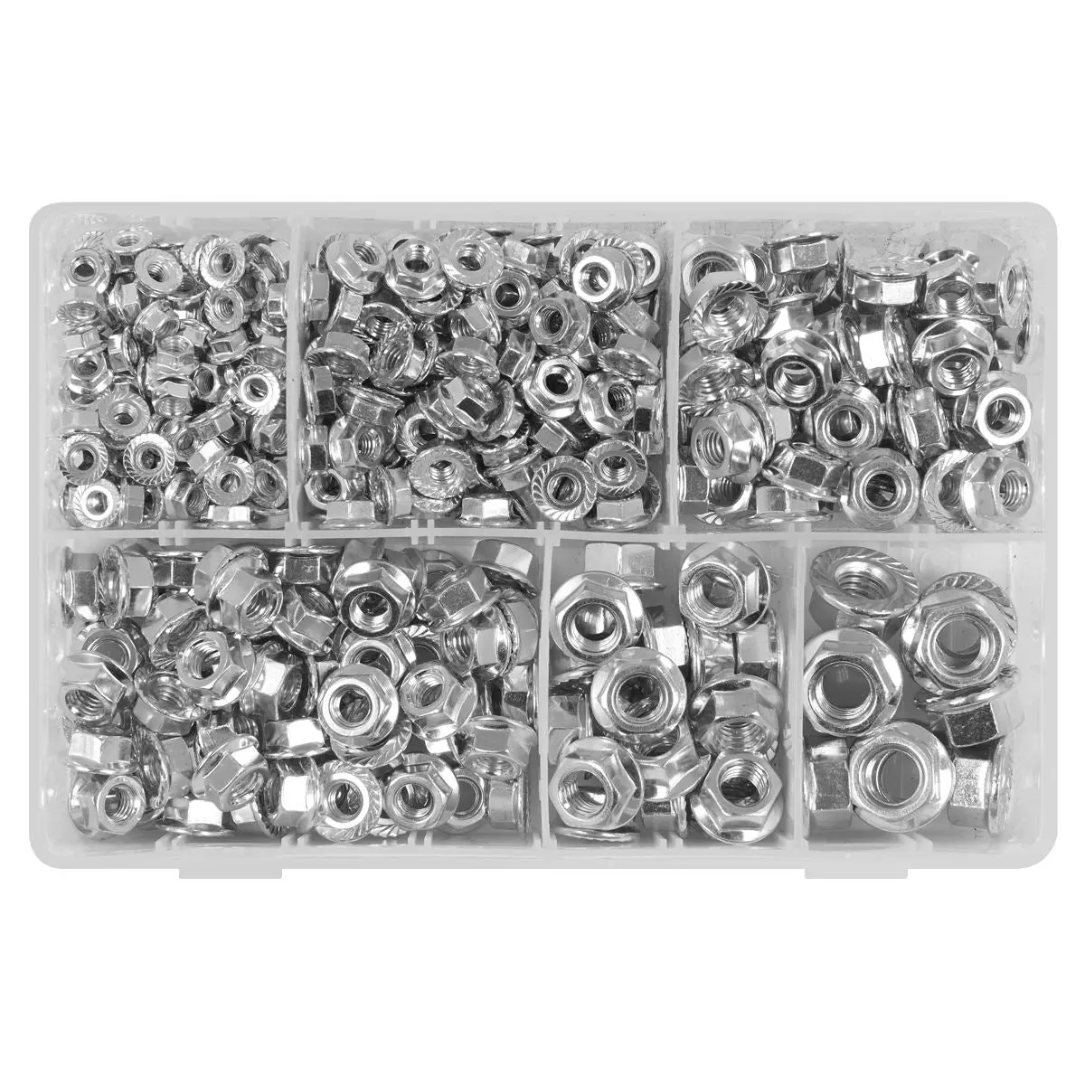 Sealey Flange Nut Assortment 390pc M5-M12 Serrated Metric - Image 3
