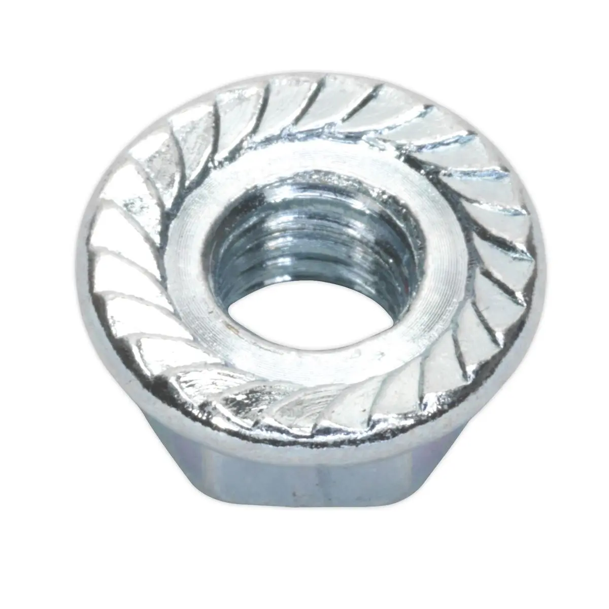 Sealey Flange Nut Serrated M6 Zinc Pack of 100 - Image 3