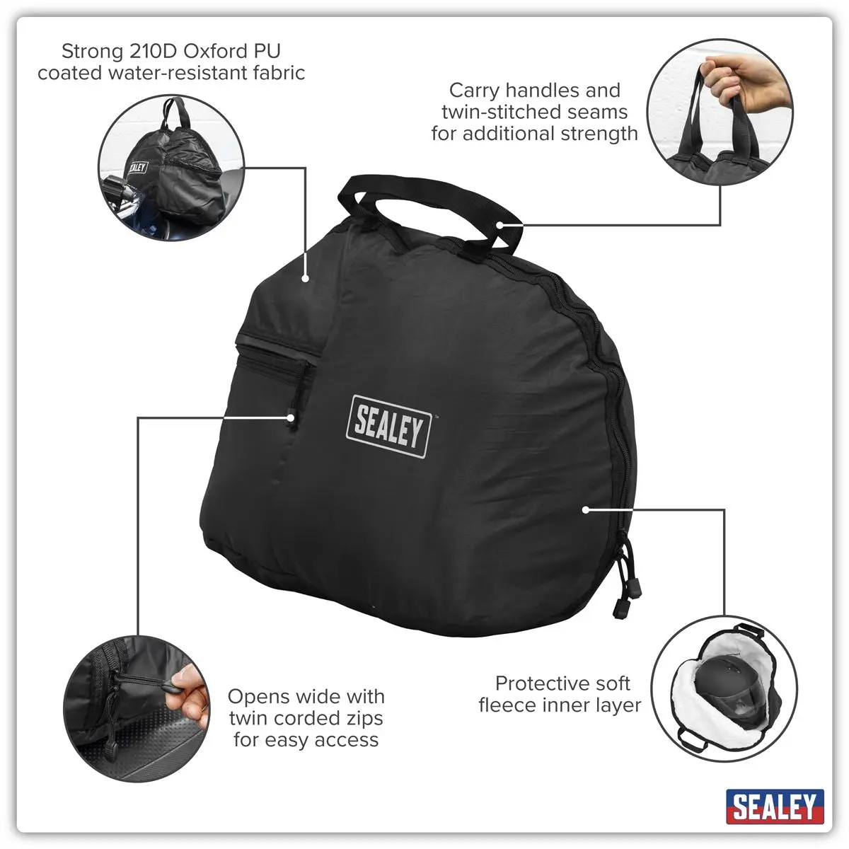 Sealey Fleece Lined Helmet Bag - Large - Image 9
