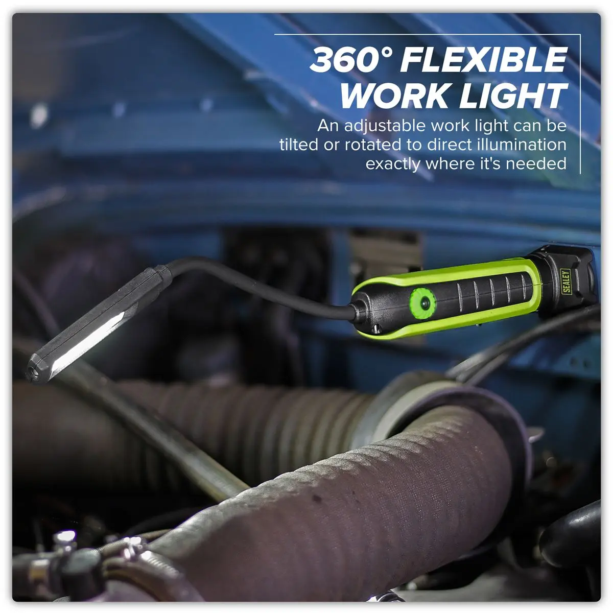 Sealey Flexi COB LED Rechargeable Inspection Lamp Magnetic Base 500 Lumens - Image 5