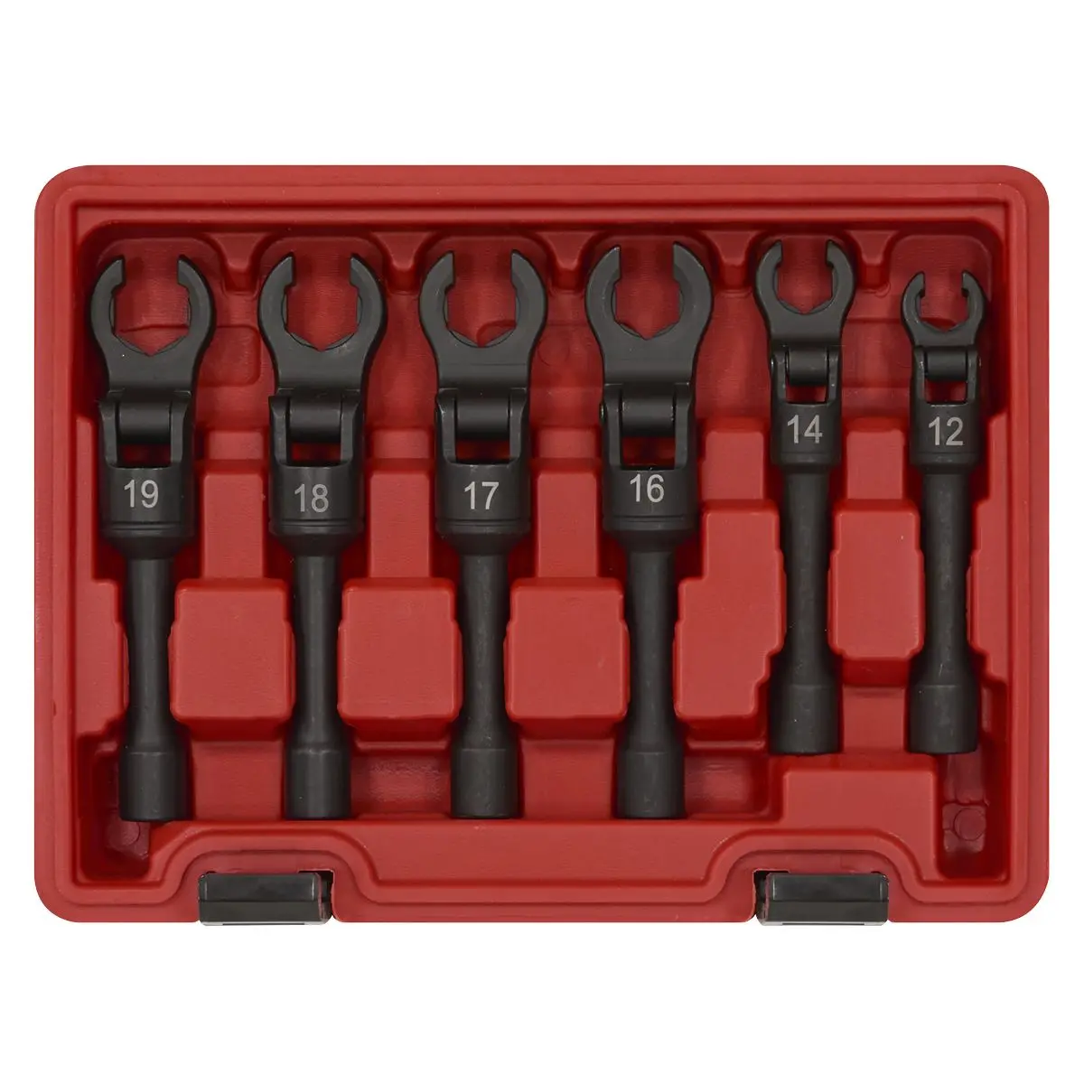 Sealey Flexi-Head Flare Nut Diesel Injection Wrench Set 6pc 3/8"Sq Drive - Image 6