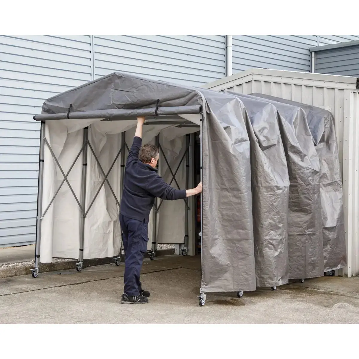 Sealey Extending Steel Garage Extension 2.5 x 4.5 x 2.5m - Image 7