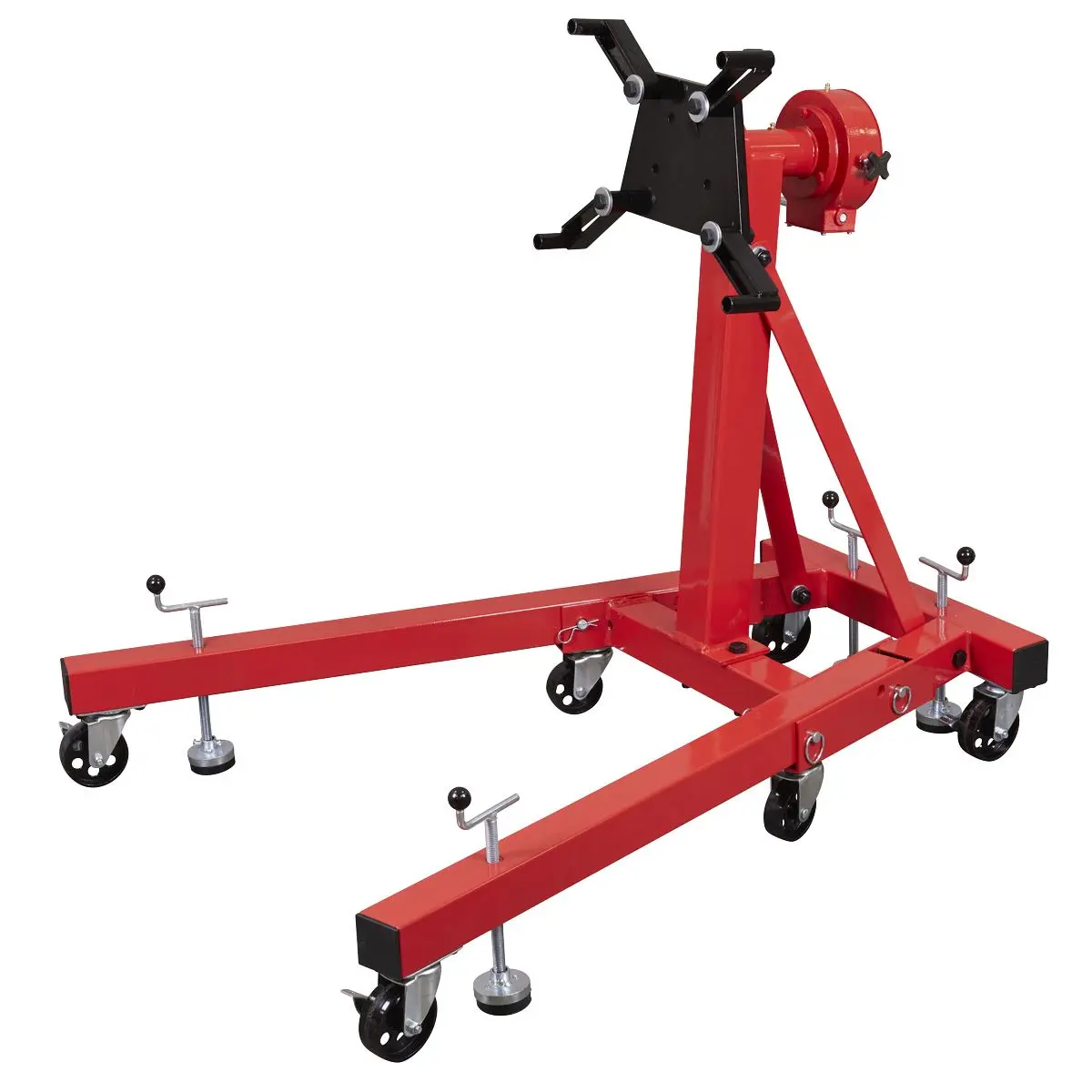 Sealey Folding 360º Rotating Engine Stand with Geared Handle Drive 680kg Capacity - Image 10