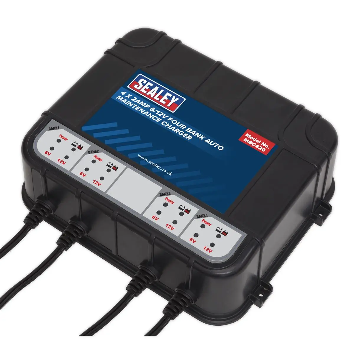 Sealey Four Bank 6/12V 8A (4 x 2A) Auto Maintenance Charger - Image 2