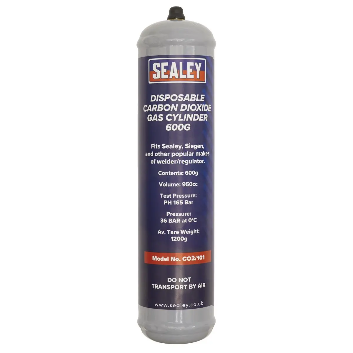 Sealey Gas Cylinder Disposable Carbon Dioxide 600g - Image 2