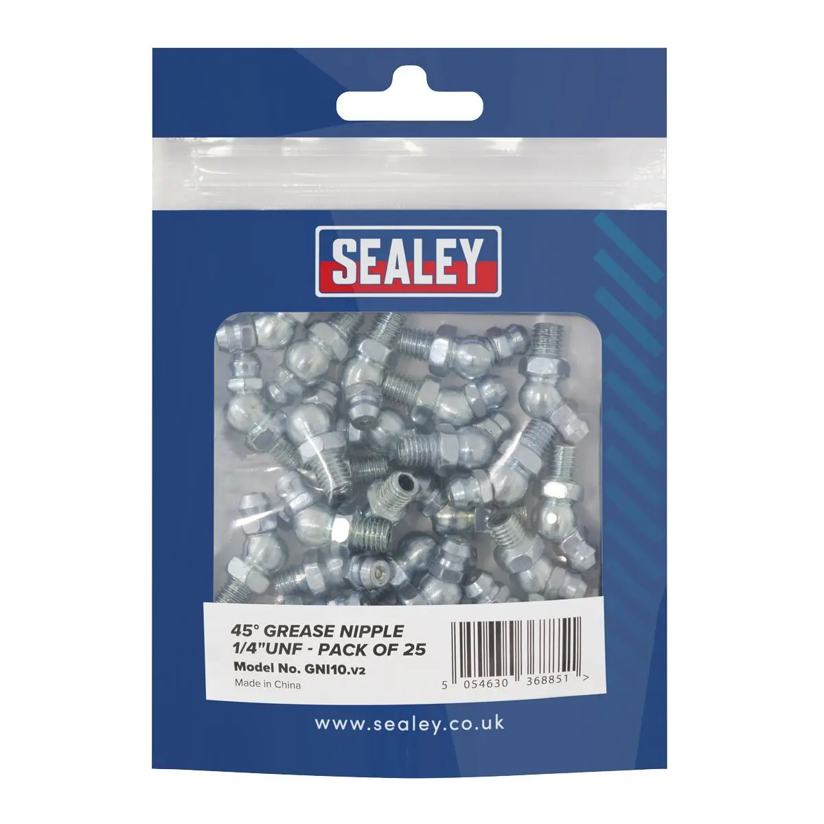 Sealey Grease Nipple 45° 1/4"UNF Pack of 25 - Image 2