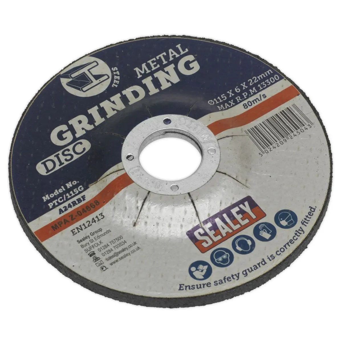 Sealey Grinding Disc Ø115 x 6mm Ø22mm Bore