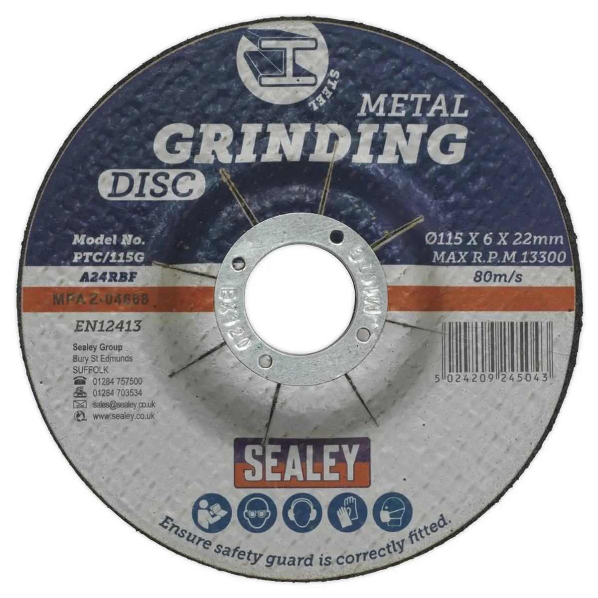 Sealey Grinding Disc Ø115 x 6mm Ø22mm Bore - Image 3