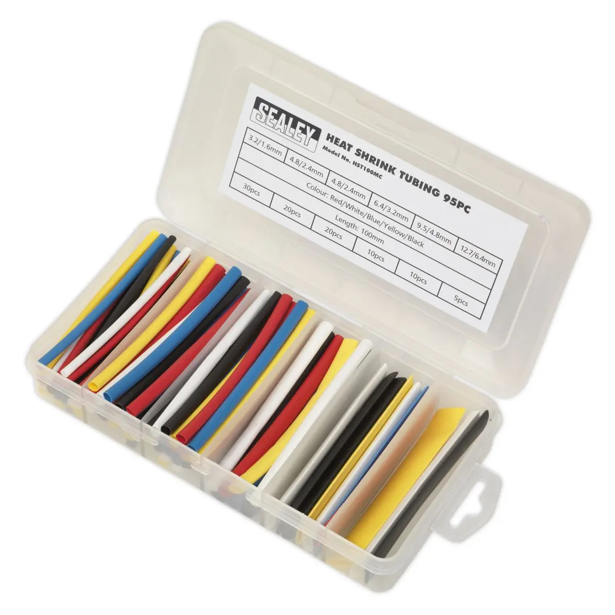 Sealey Heat Shrink Tubing Assortment 95pc 100mm Mixed Colours - Image 4