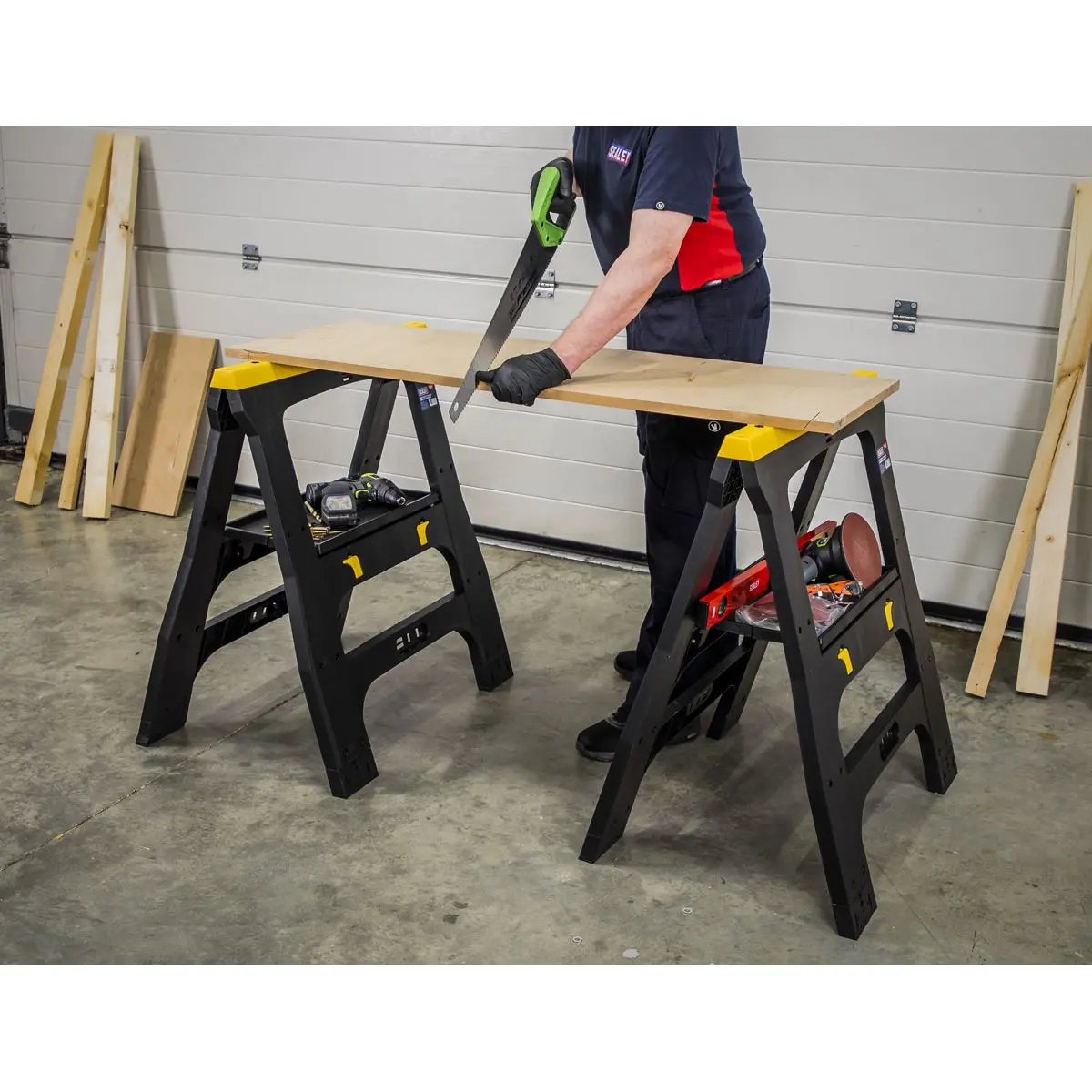 Sealey Heavy-Duty Folding Composite Trestle - Image 9