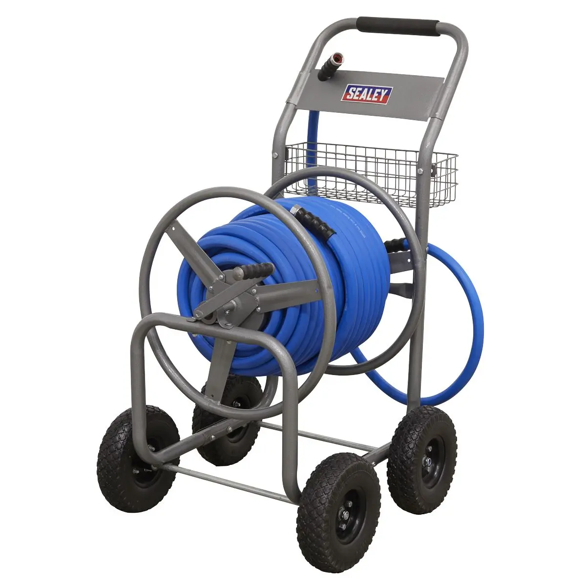 Sealey Heavy-Duty Hose Reel Cart with 50m Heavy-Duty Ø19mm Hot & Cold Rubber Water Hose - Image 7