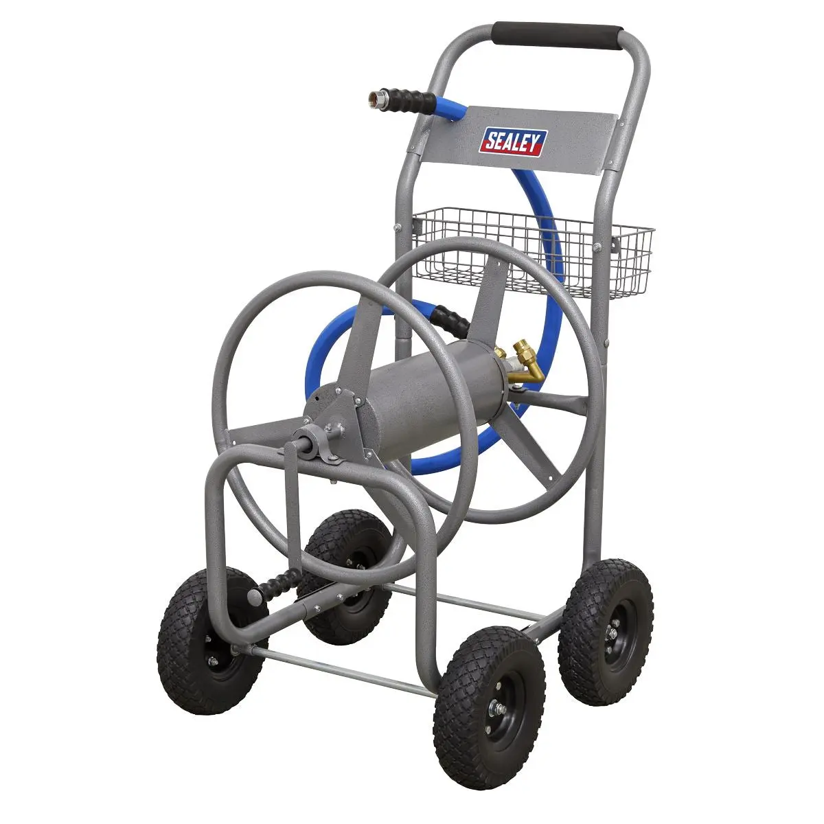 Sealey Heavy-Duty Hose Reel Cart with 5m Heavy-Duty Ø19mm Hot & Cold Rubber Water Hose - Image 2