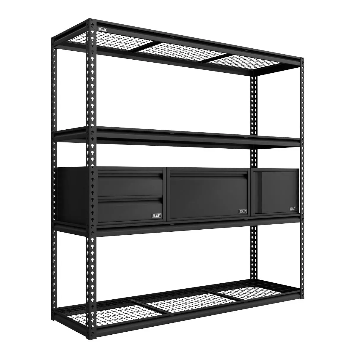 Sealey Heavy-Duty Modular Racking Kit with 3 Storage Units - Image 3