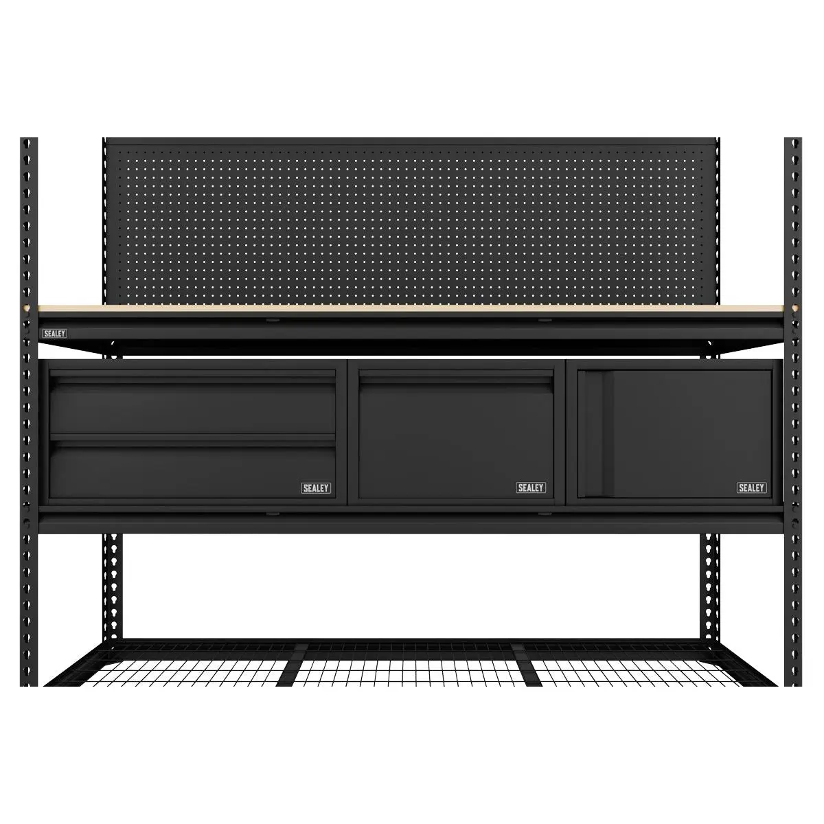 Sealey Heavy-Duty Modular Workbench & Racking Kit with 3 Storage Units - Image 4