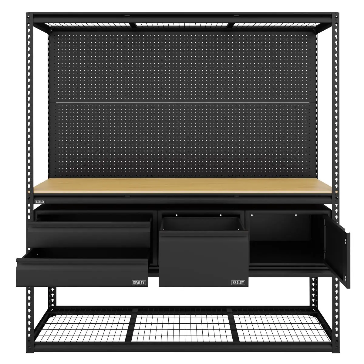Sealey Heavy-Duty Modular Workbench & Racking Kit with 3 Storage Units - Image 7