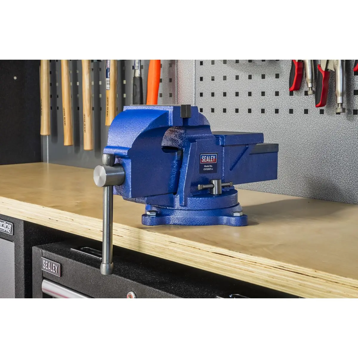 Sealey Heavy-Duty Professional Vice with Swivel Base 125mm - Image 6