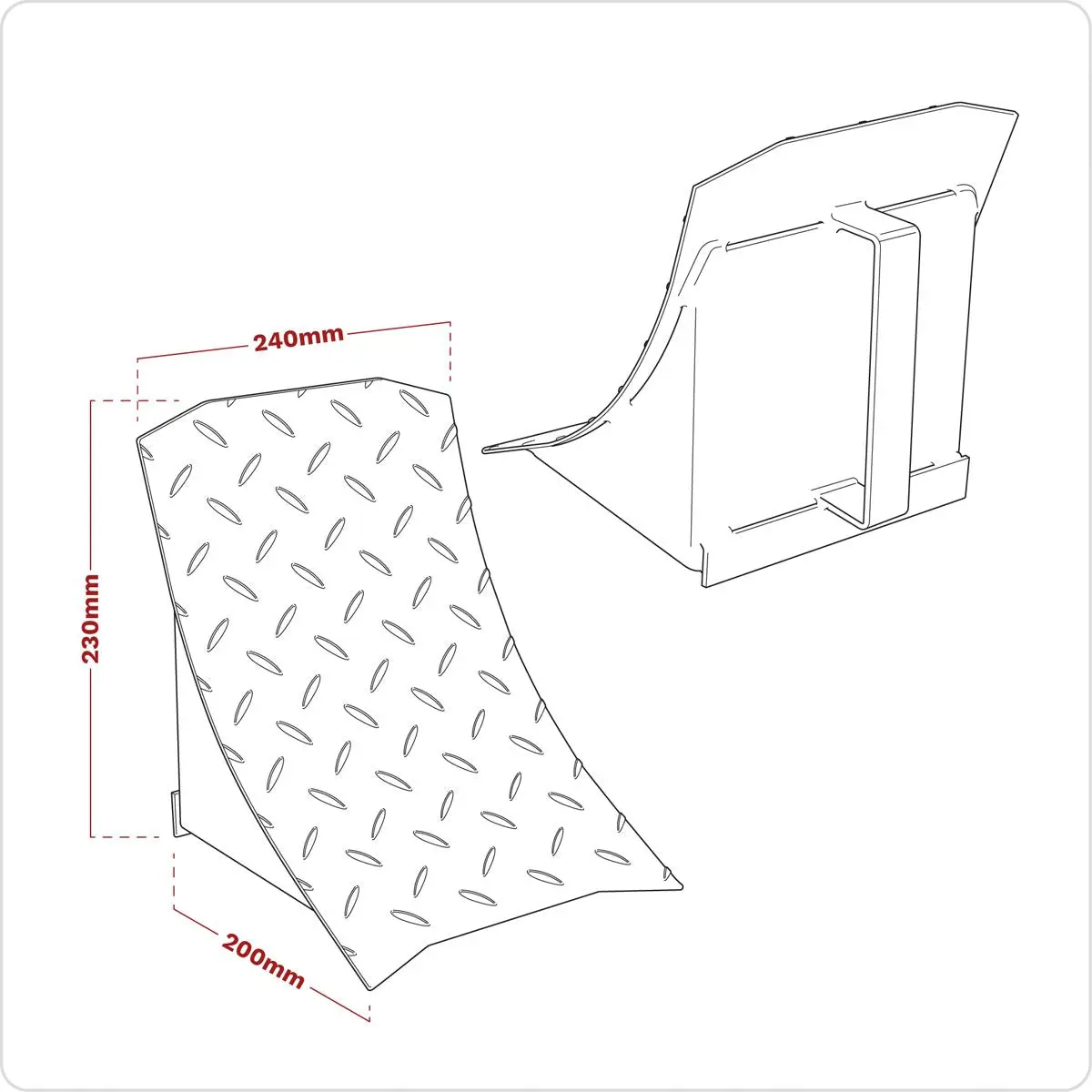 Sealey Heavy-Duty Steel Wheel Chock - Single - Image 3