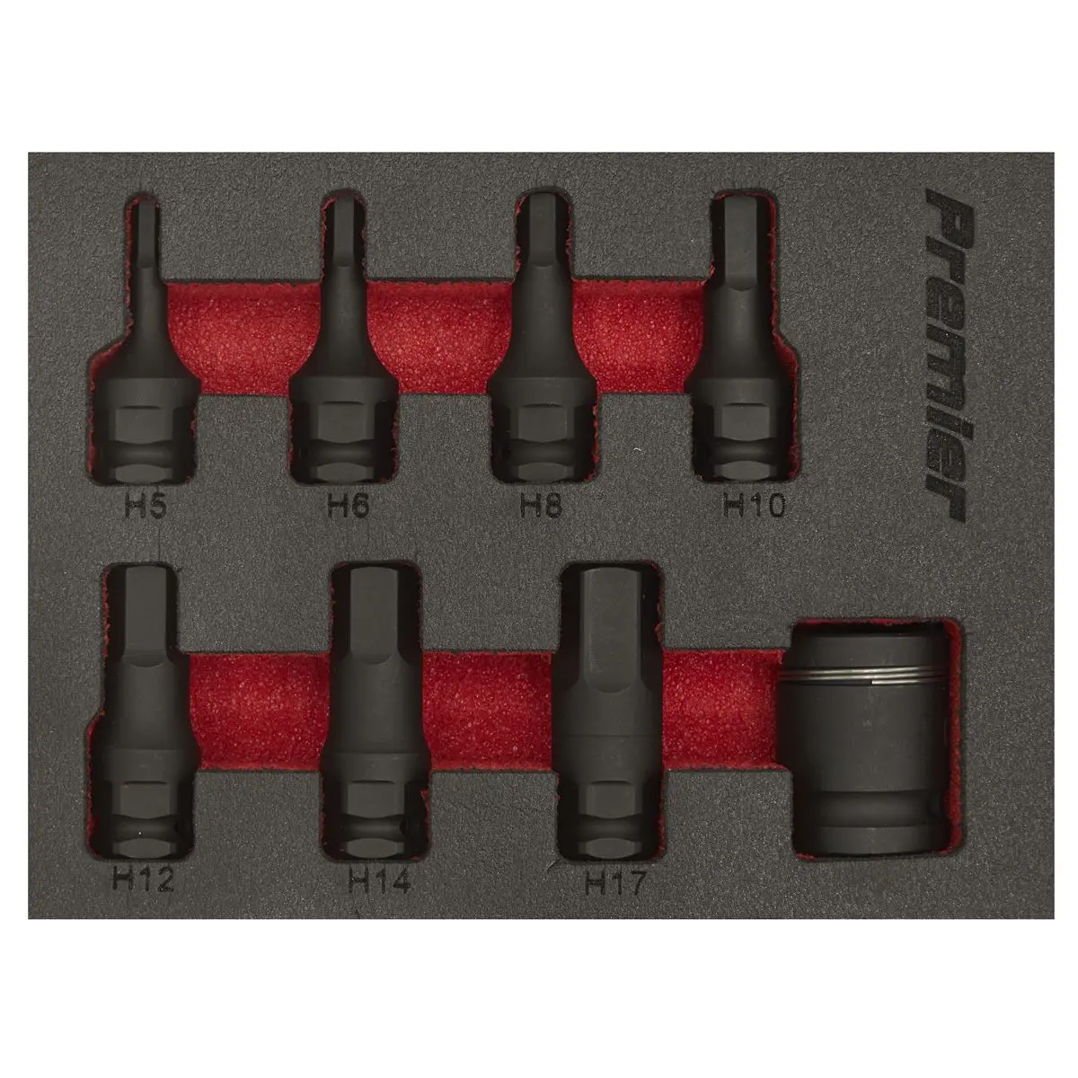 Sealey Impact Hex Socket Bit Set 8 Piece 3/8" Drive 5-17mm in EVA Storage Tray - Image 3