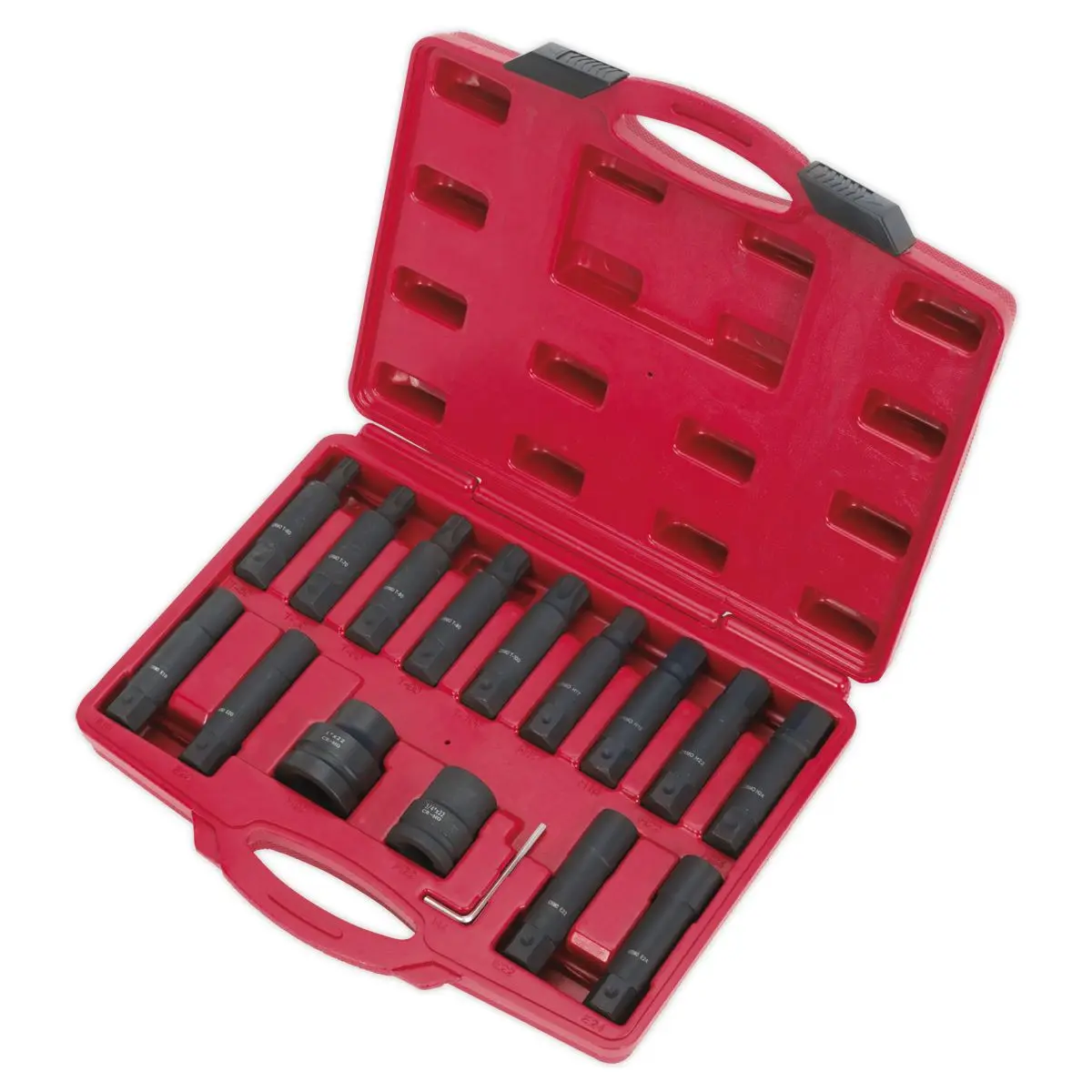 Sealey Impact Hex, TRX-Star* & TRX-Star* Female Socket Bit Set 16pc 3/4" & 1"Sq Drive - Image 2