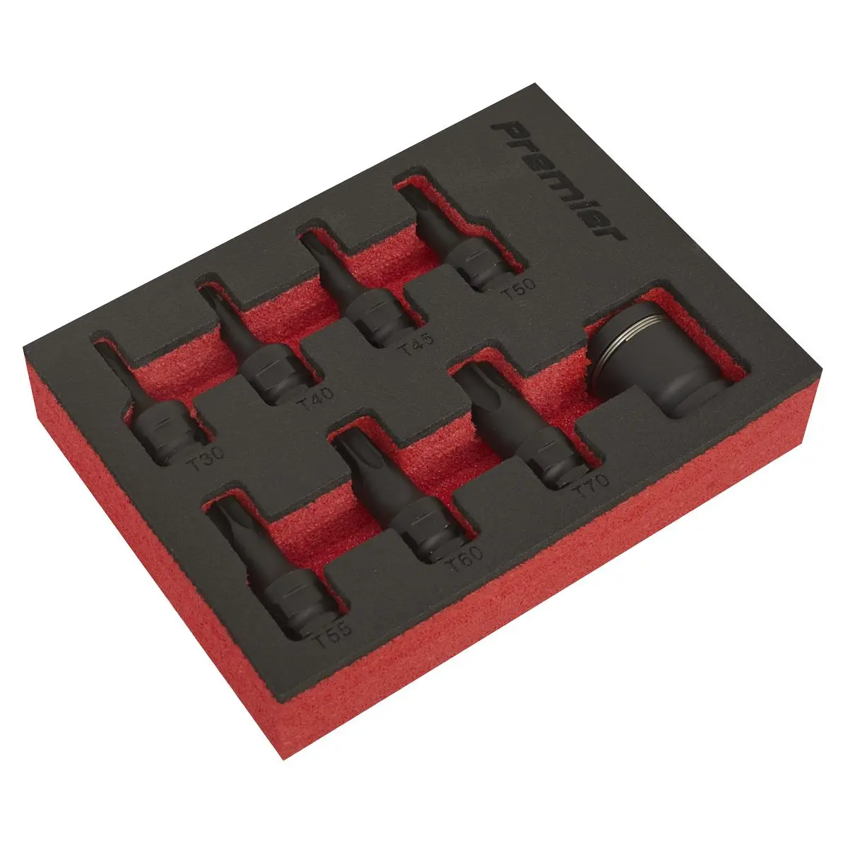 Sealey Impact Trx-Star Socket Bit Set 8 Piece 3/8" Drive T30-T70 in EVA Storage Tray