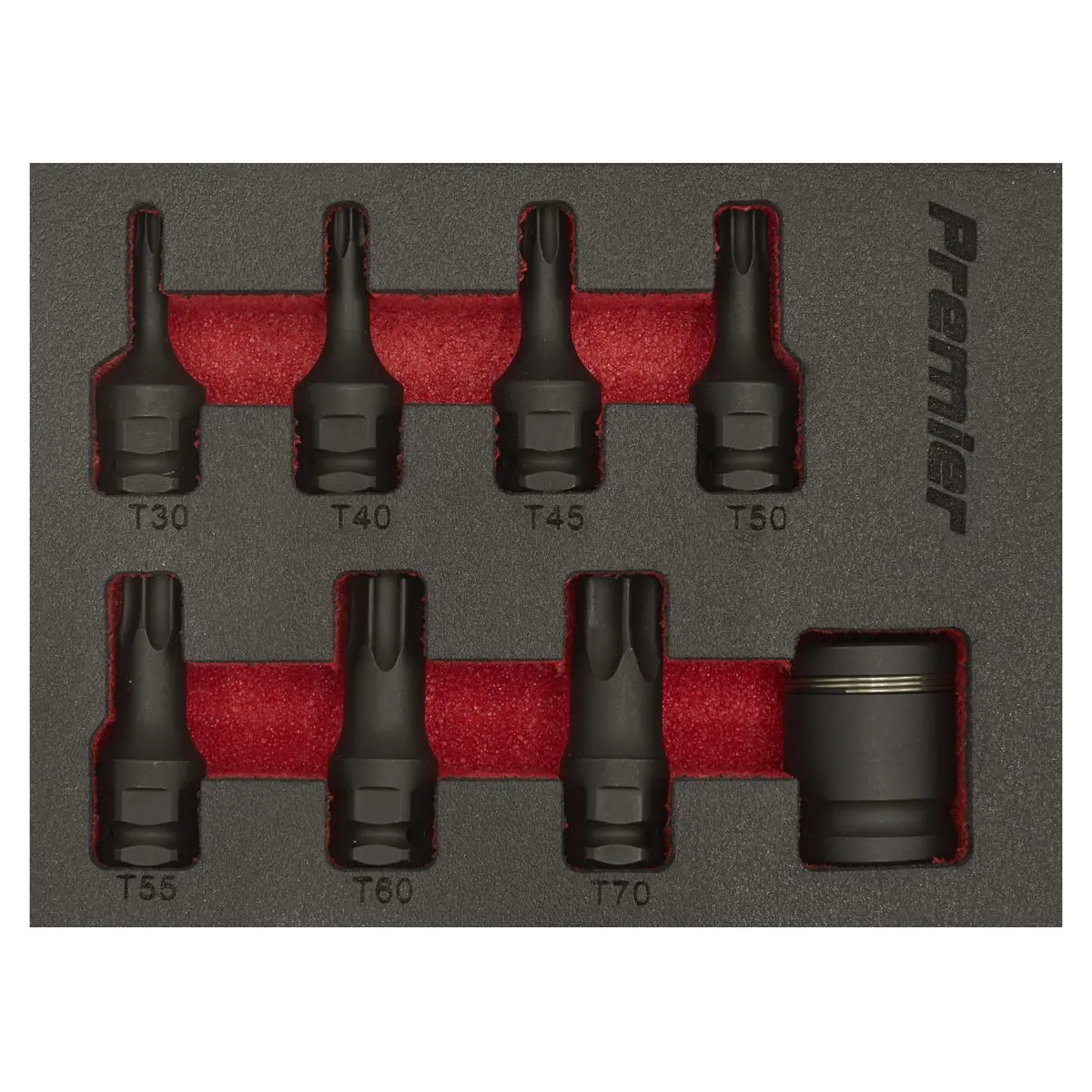 Sealey Impact Trx-Star Socket Bit Set 8 Piece 3/8" Drive T30-T70 in EVA Storage Tray - Image 3