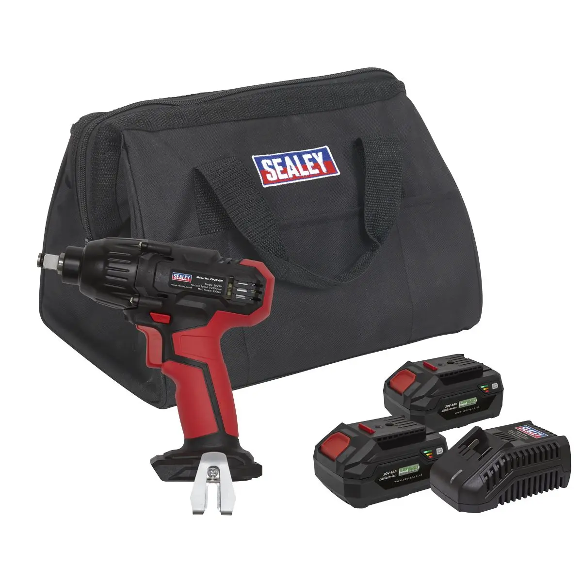 Sealey Impact Wrench 20V 4Ah SV20 Series 1/2"Sq Drive - 2 Batteries