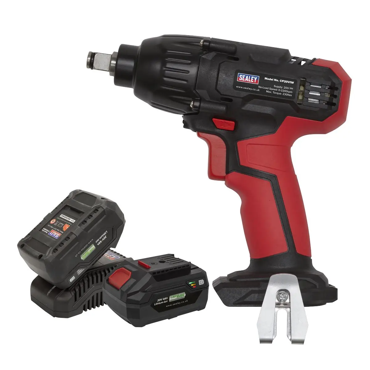Sealey Impact Wrench 20V 4Ah SV20 Series 1/2"Sq Drive - 2 Batteries - Image 5