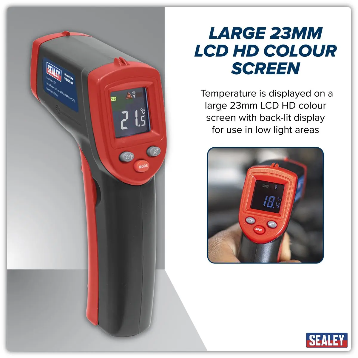 Sealey Infrared Laser Digital Thermometer 12:1 - Image 8