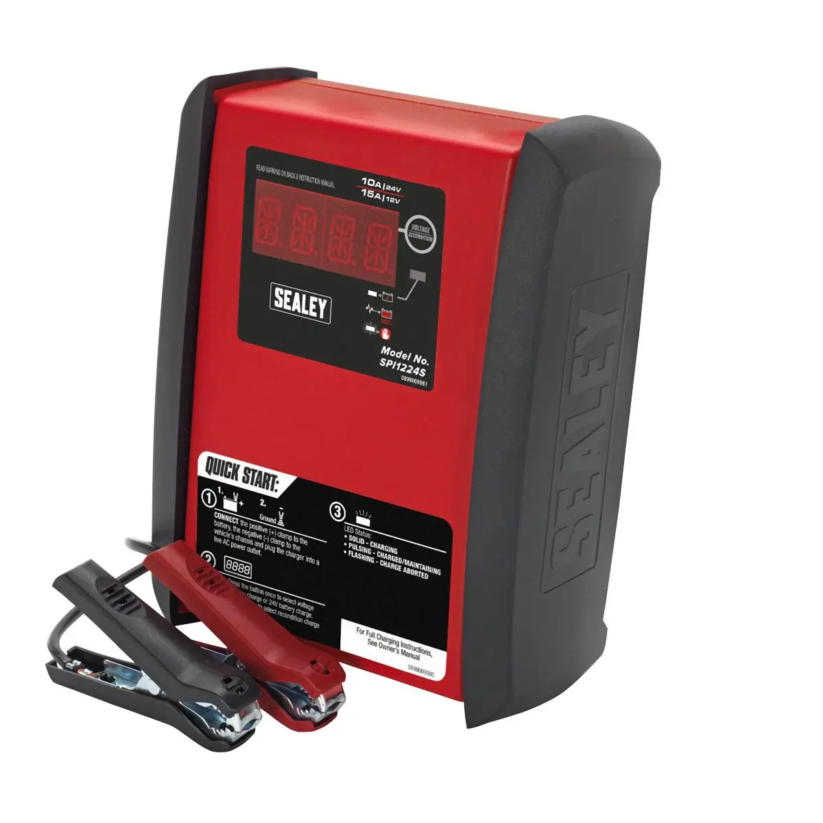 Sealey Intelligent Speed Charge Battery Charger 15Amp 12V/10Amp 24V - Image 2