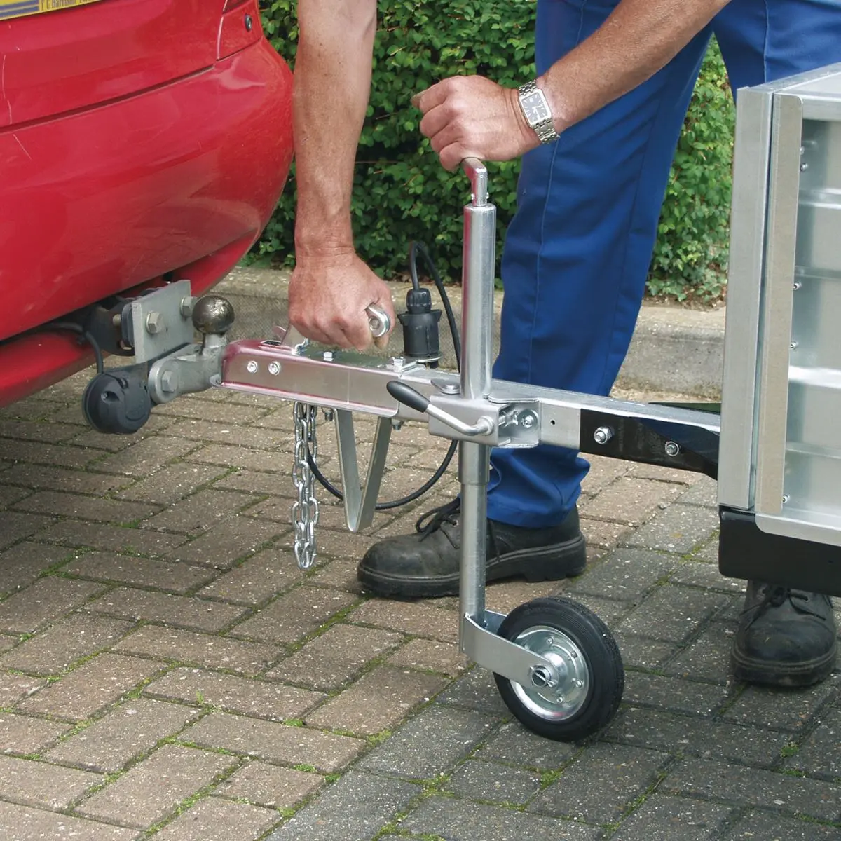 Sealey Jockey Wheel & Clamp Ø48mm - Ø260mm Pneumatic Wheel - Image 2