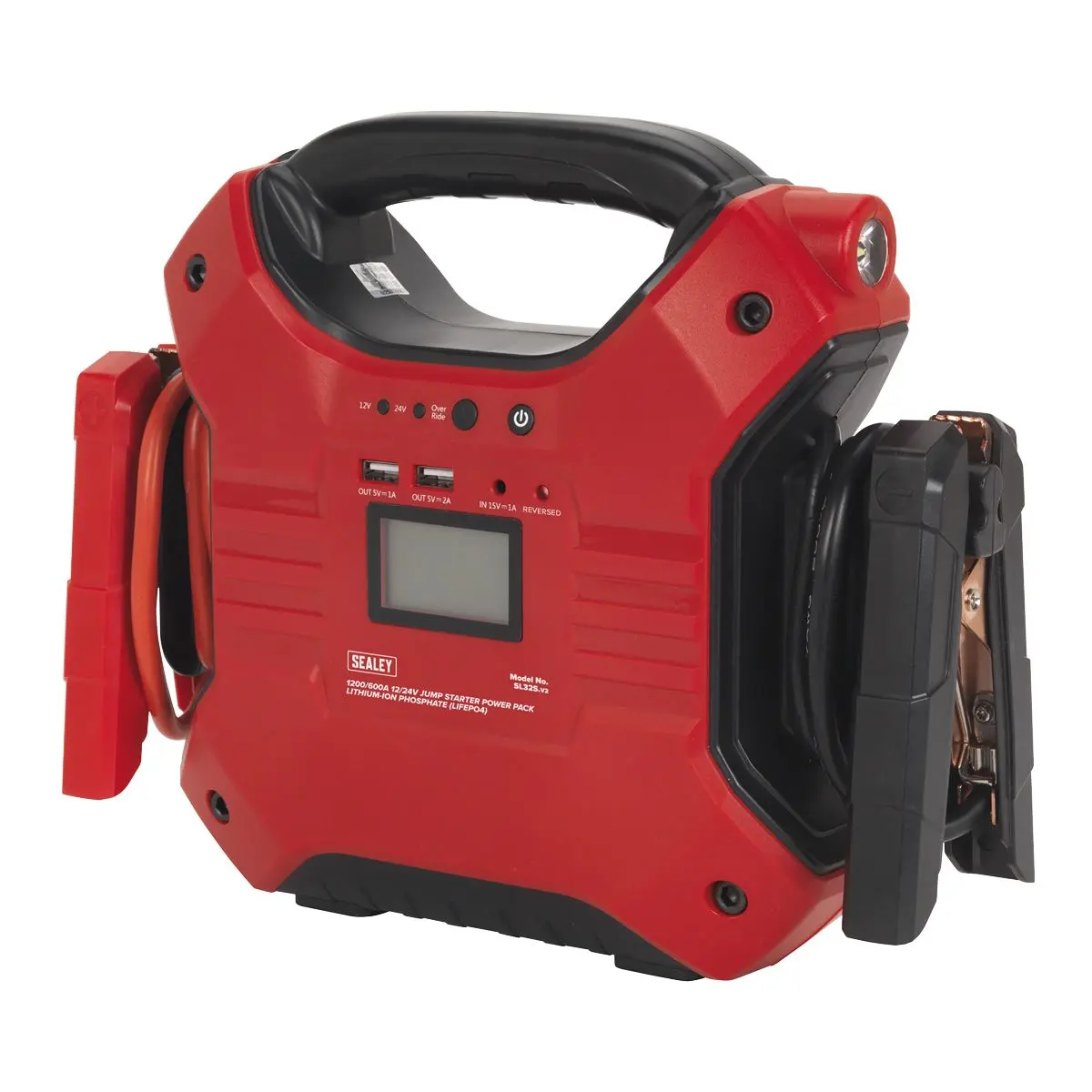 Sealey Jump Starter Power Pack Lithium-ion Phosphate (LiFePo4) 12/24V 1200/600 Peak Amps - Image 2