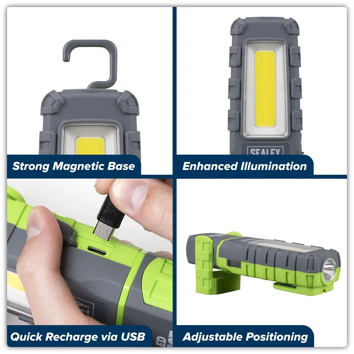 Sealey LED Twist Rechargeable Inspection Light 5W COB & 1W SMD - Image 11