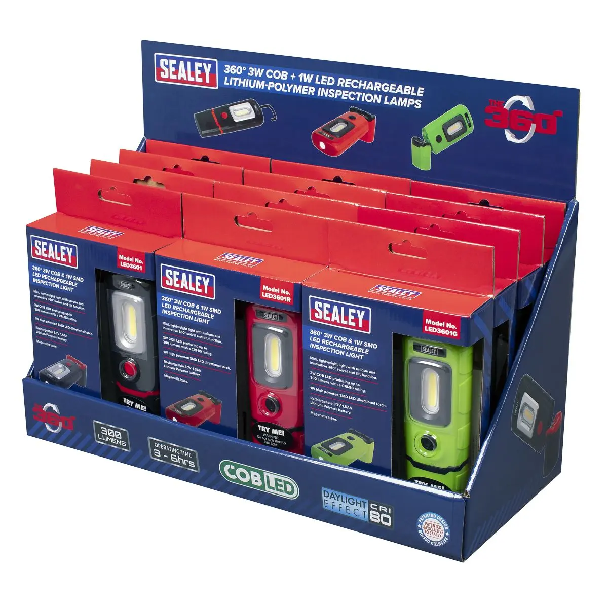 Sealey LED3601 Series Inspection Light Combination - Display Pack of 12 - Image 8