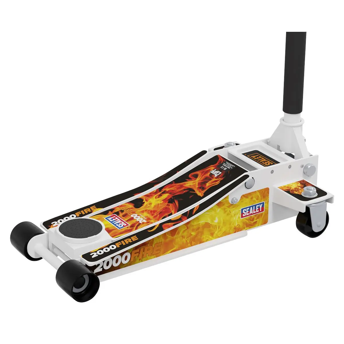 Sealey 2 Tonne Low Entry Profile Trolley Jack Rocket Lift White 6 Custom Designs - Image 6