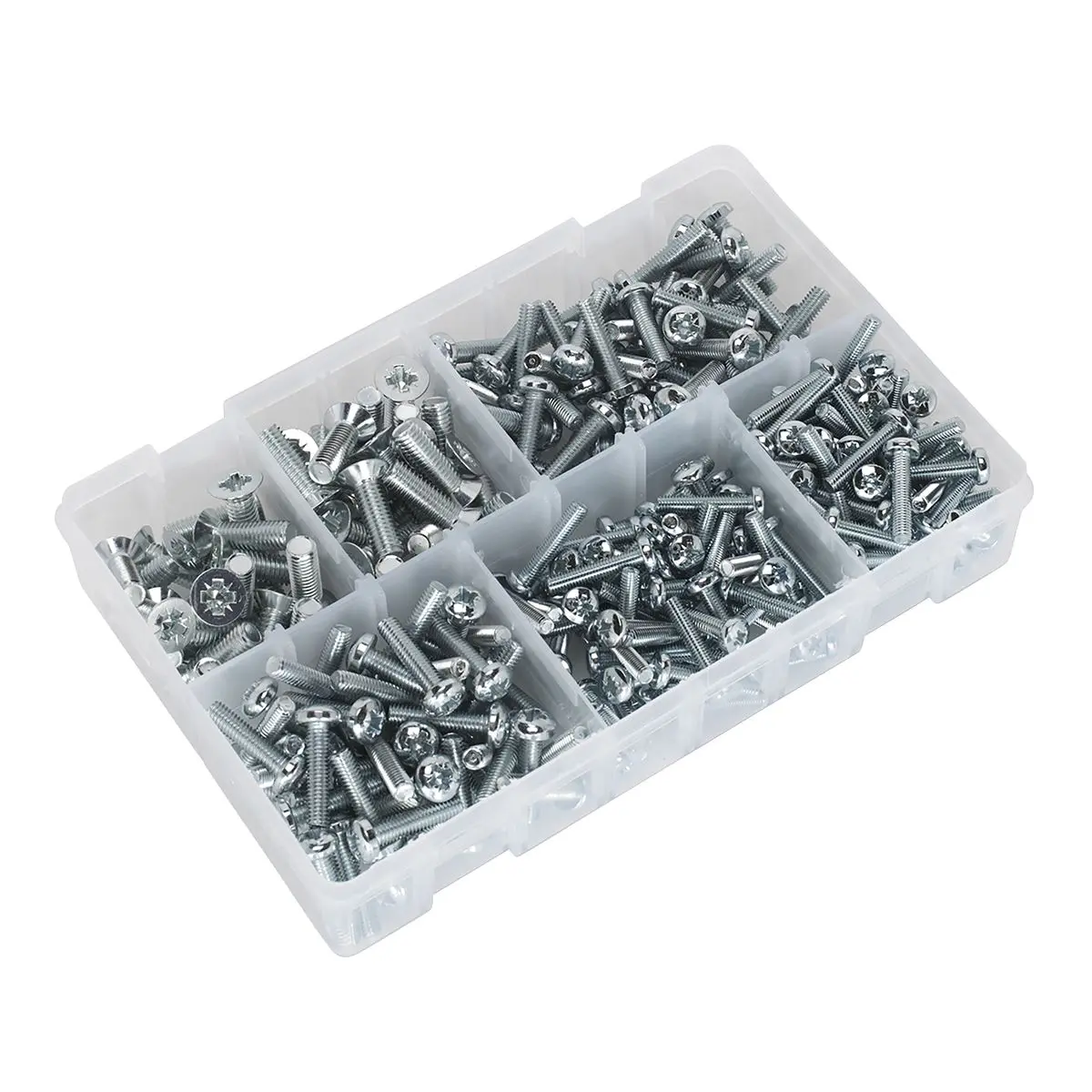 Sealey Countersunk & Pan Head Pozi Machine Screw Assortment M5-M8 264pc - Image 2