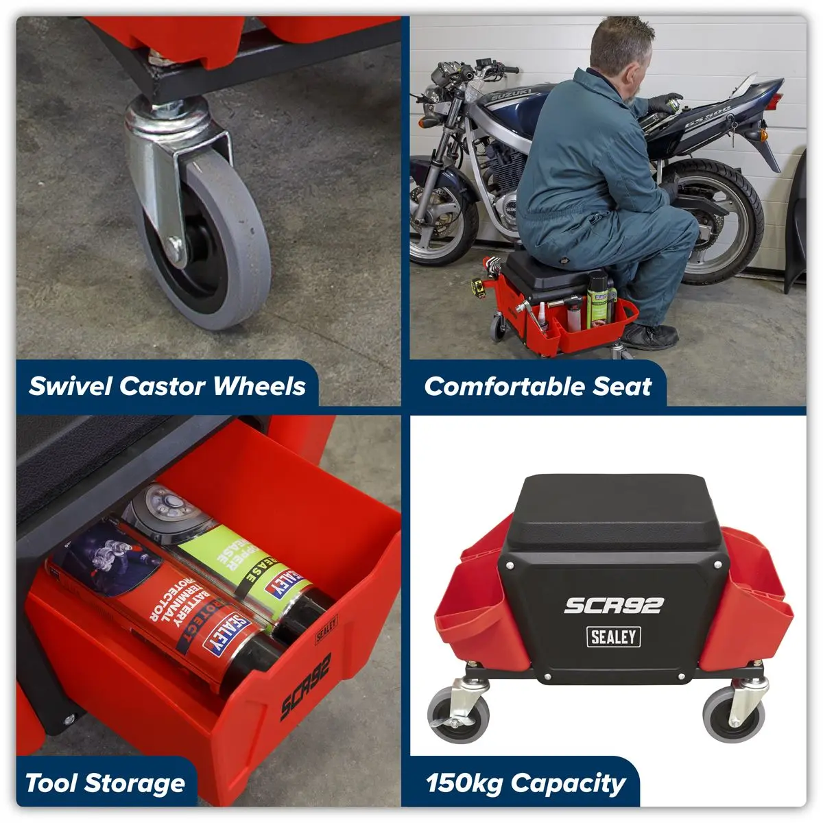 Sealey Mechanic's Detailing Utility Seat - Image 8