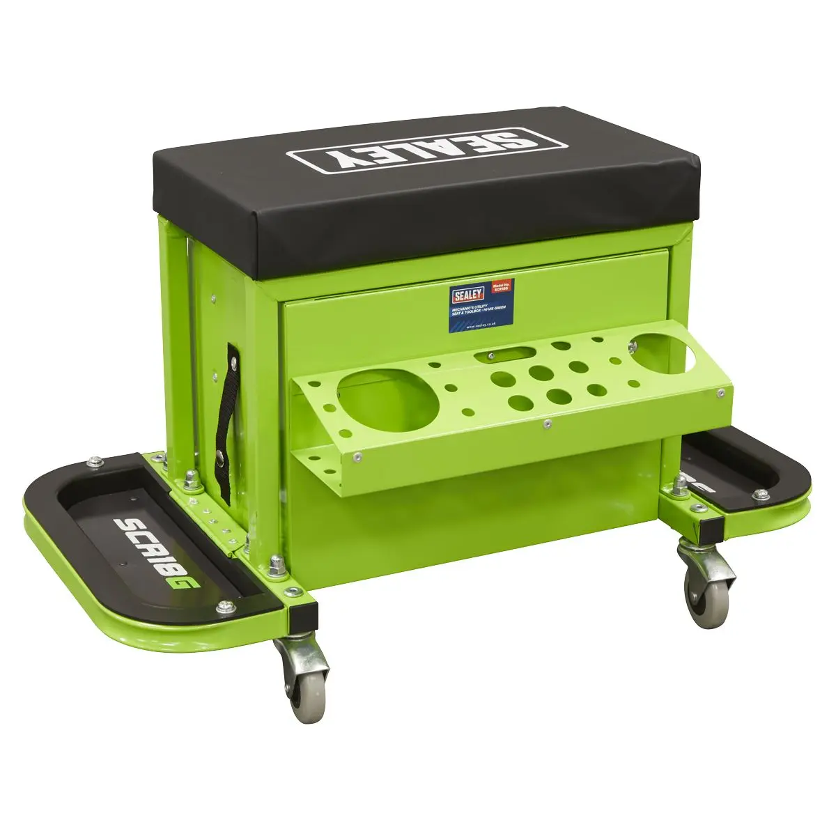 Sealey Mechanic's Utility Seat & Toolbox - Green - Image 6