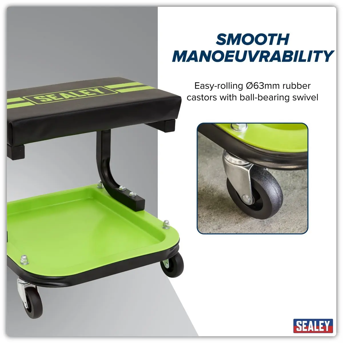 Sealey Mechanic's Utility Seat - Green - Image 9