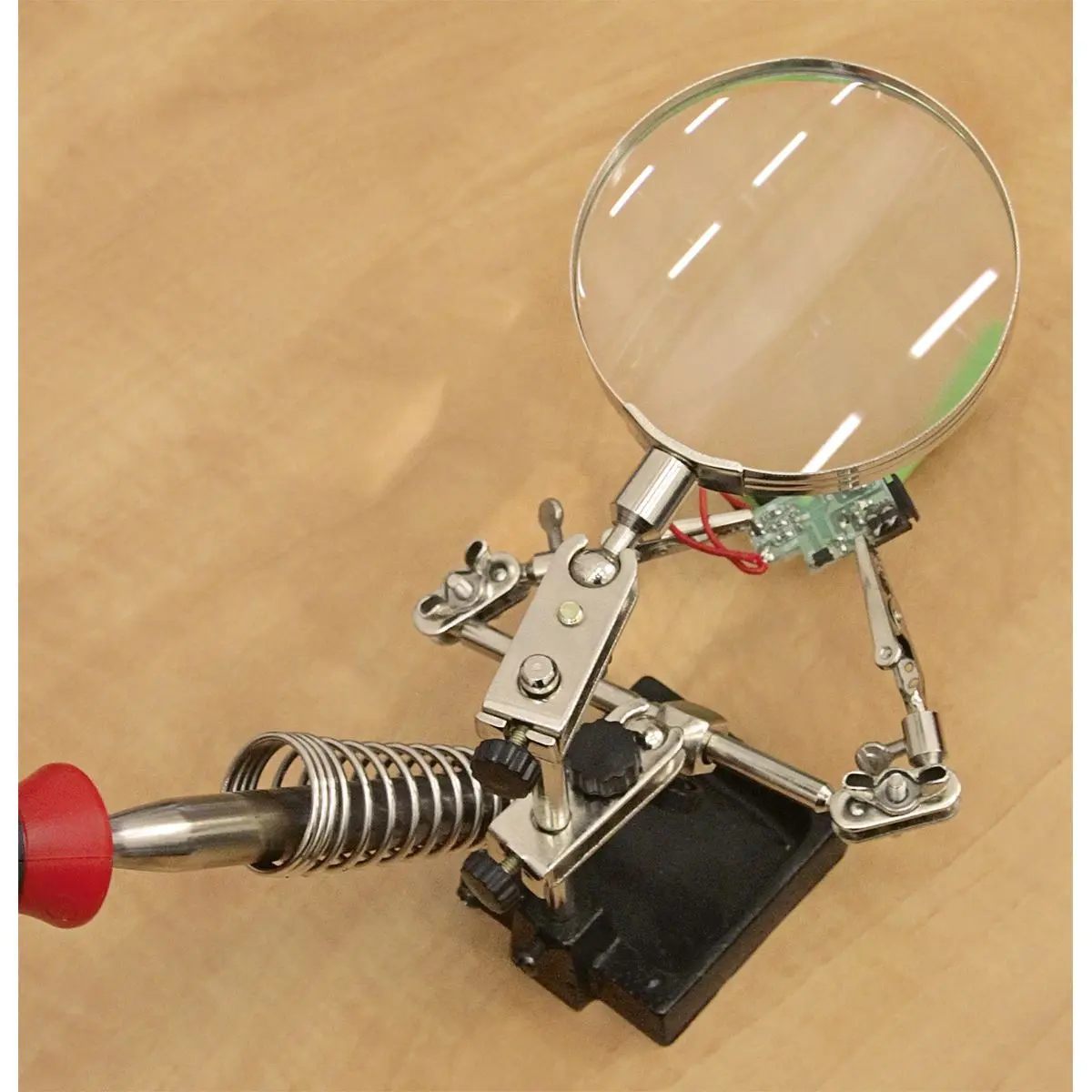 Sealey Mini Robot Soldering Stand with Magnifier & Iron Holder - Image 2