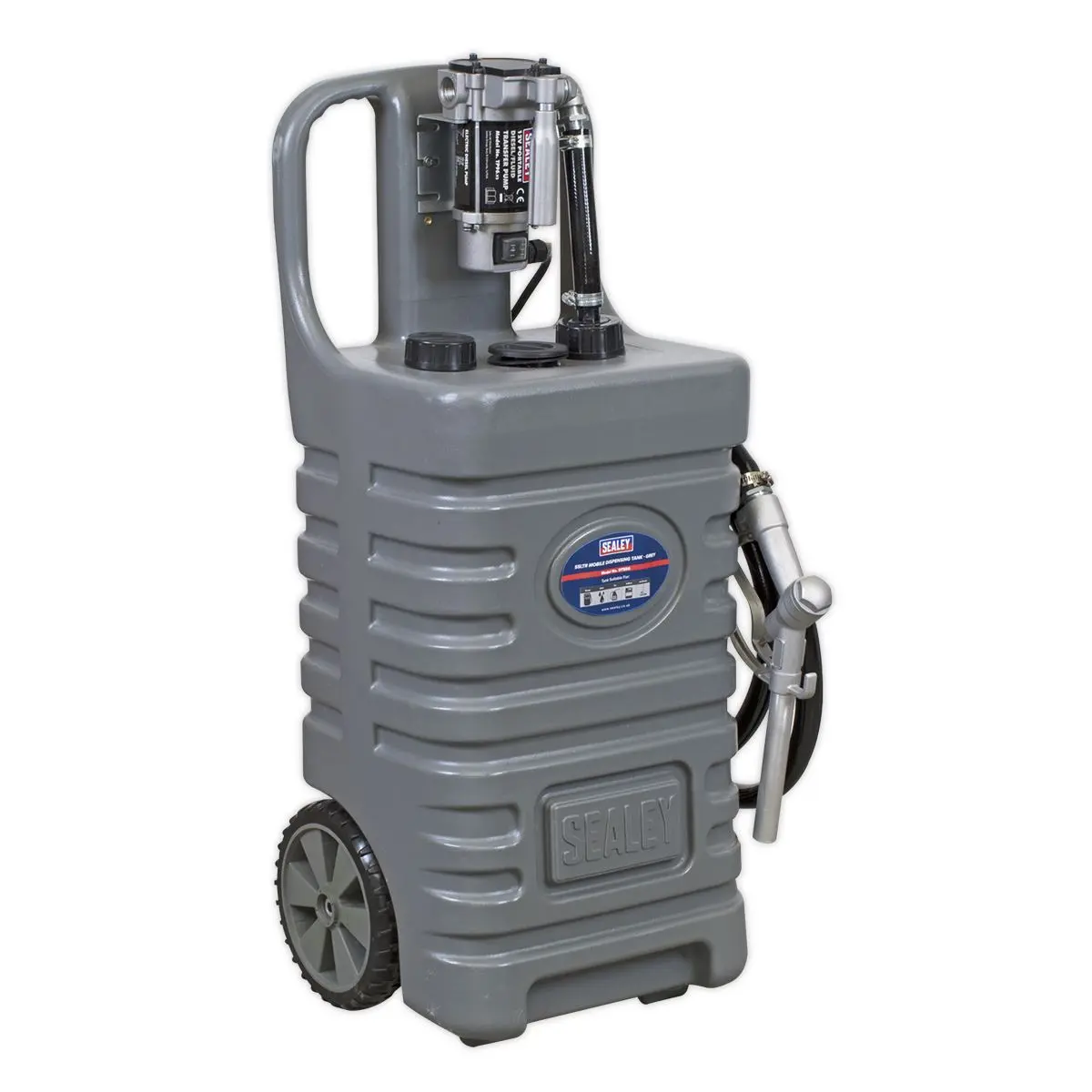 Sealey Mobile Dispensing Tank 55L with Diesel Pump - Grey - Image 3